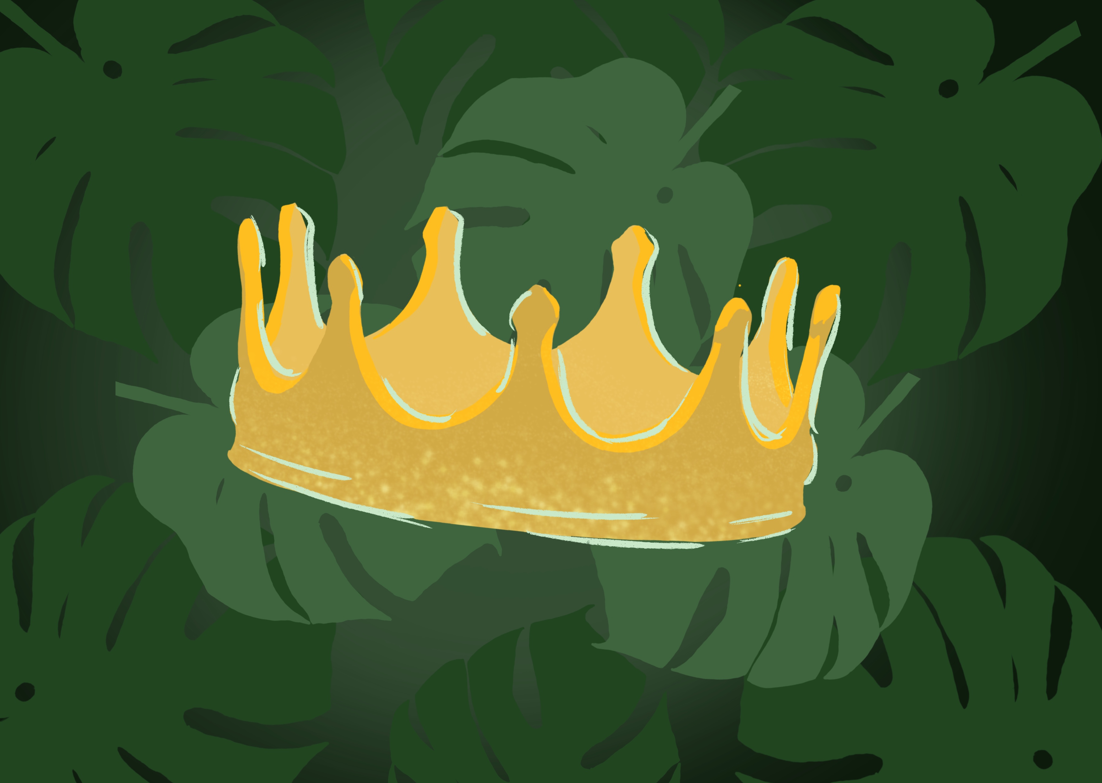 a crown on a green background
