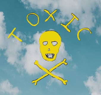 image of skull and crossbones with the word "toxic"
