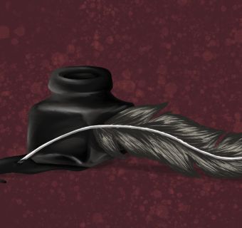 ink pot and feather pen