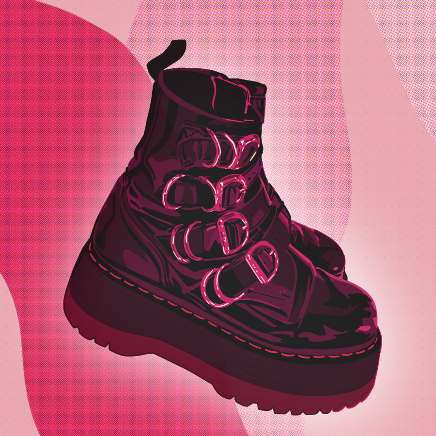 boots and pink background