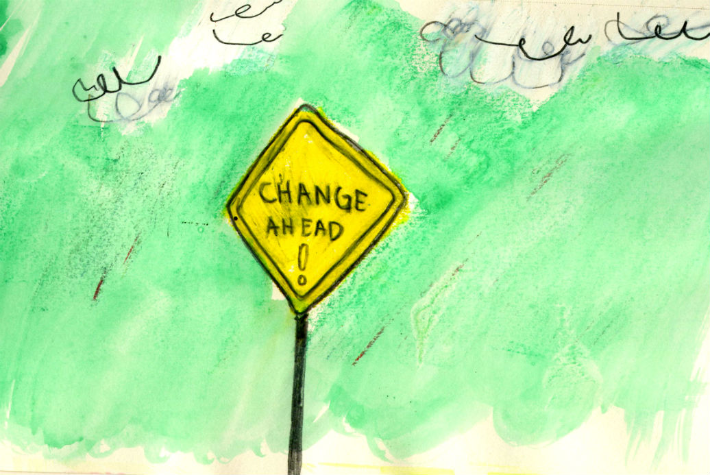 Road sign reading "Change Ahead"