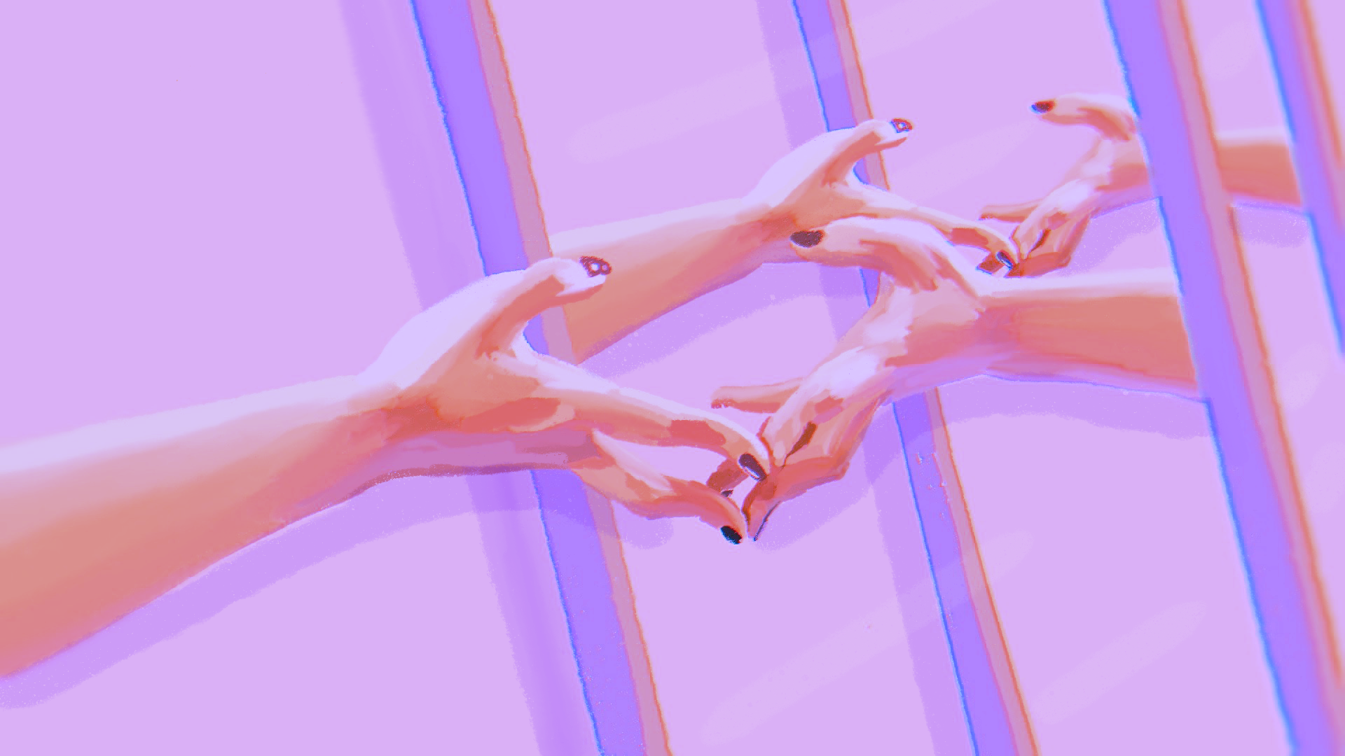 Image of hands being reflected across multiple mirrors