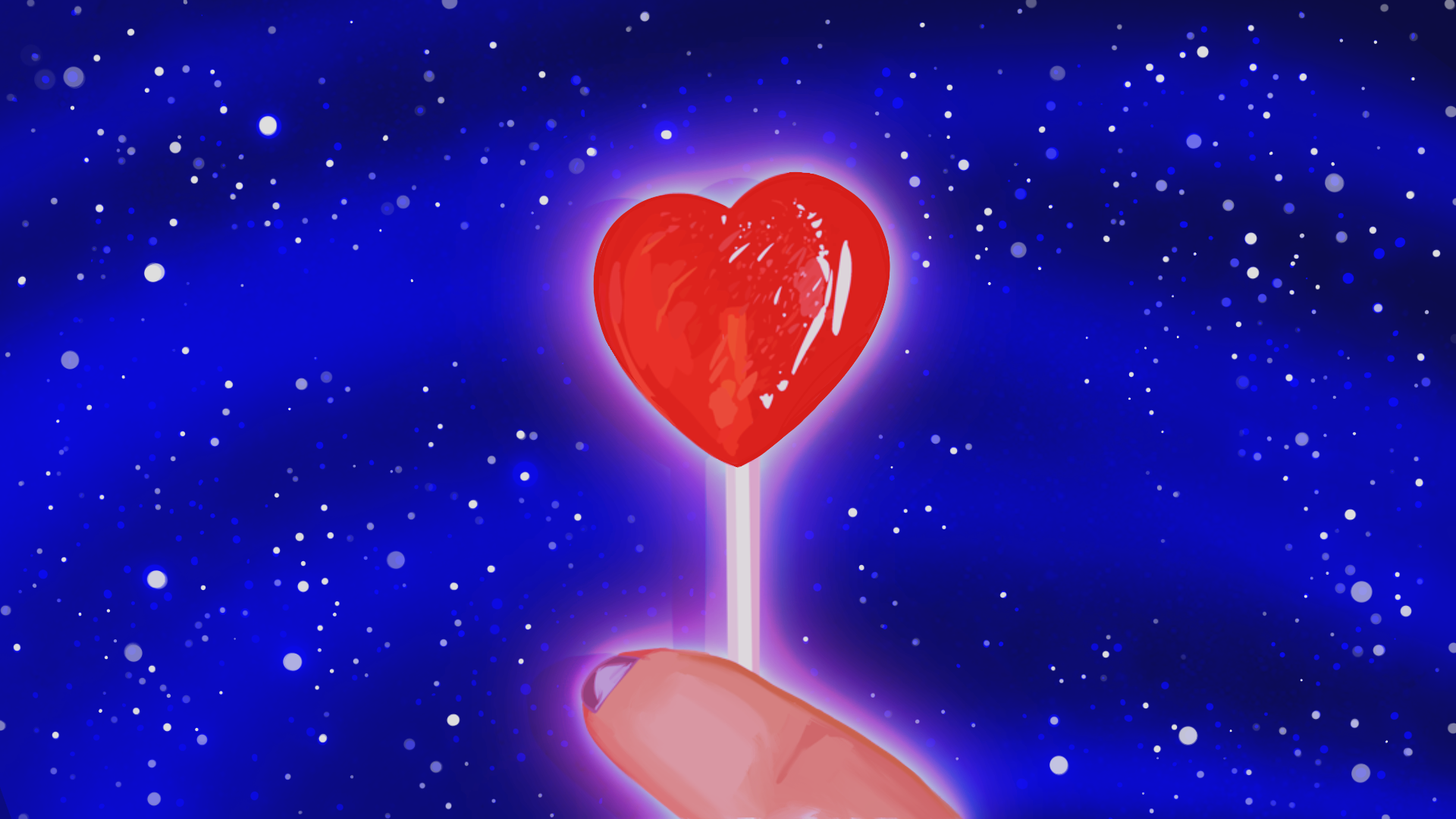 Image of a heart shaped lollipop 