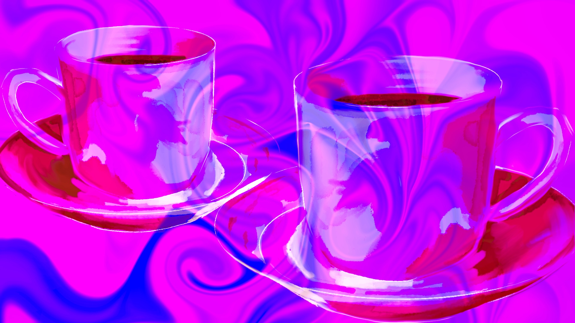 Abstract image of teacups