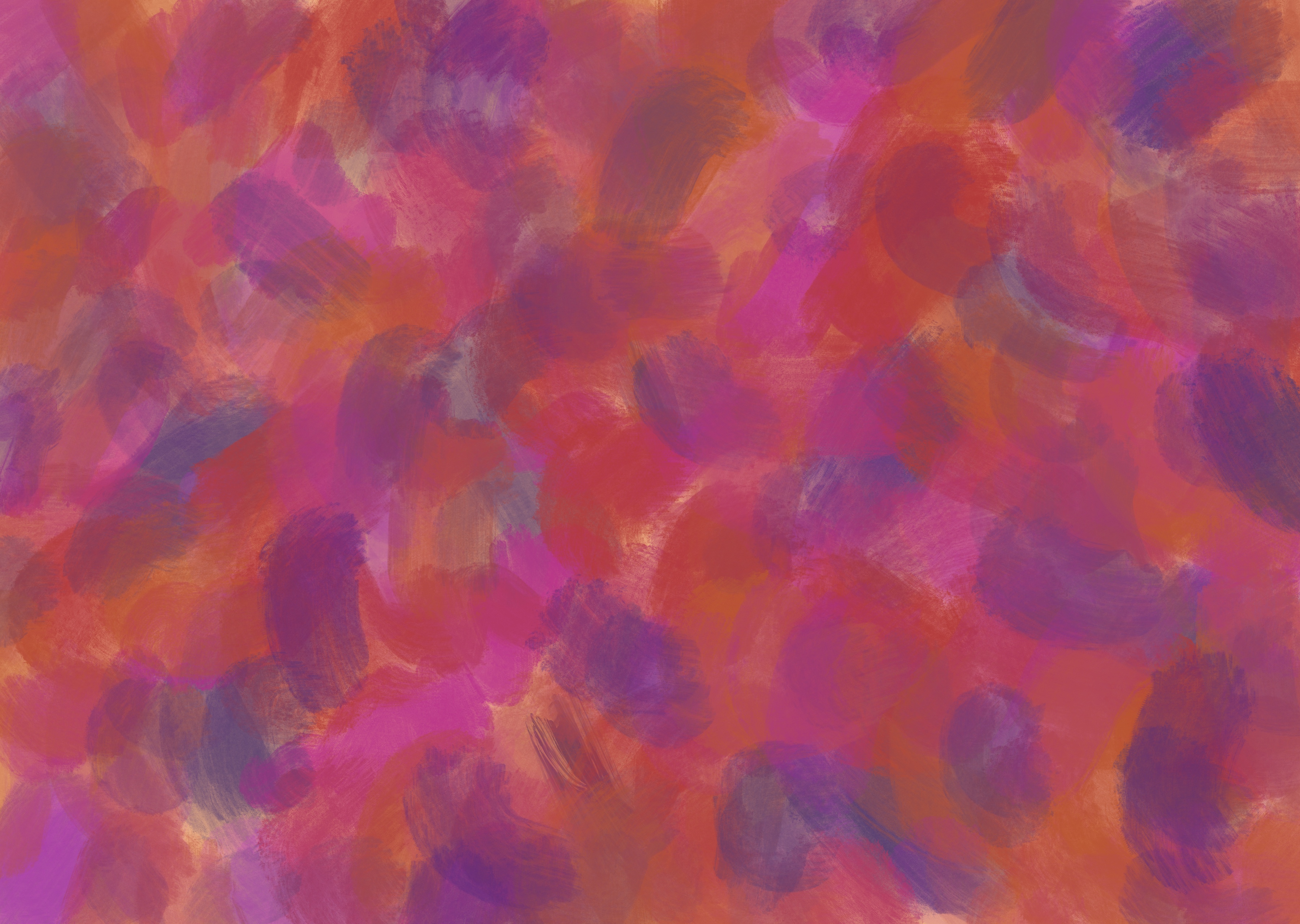 splotches of color: purple, pink, orange
