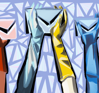 arms holding up envelopes