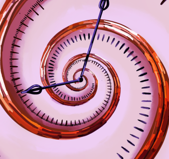 Image of a winding clock