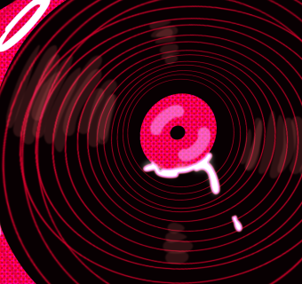 Image of a vinyl record being played