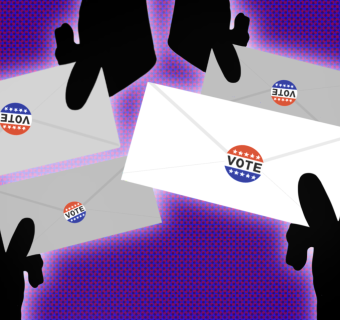 Image of hands holding voter ballots