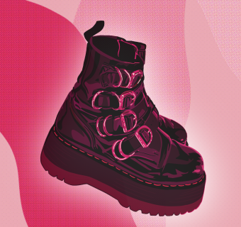 boots and pink background