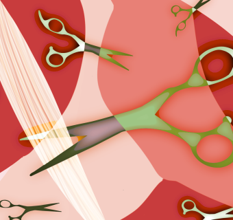 scissors cutting hair