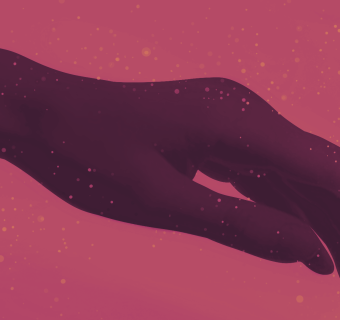 hand on pink background
