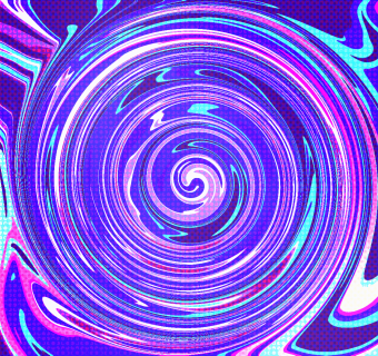 image of purple blue and pink spiral design