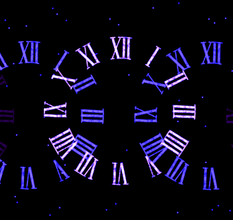 clocks on starry background