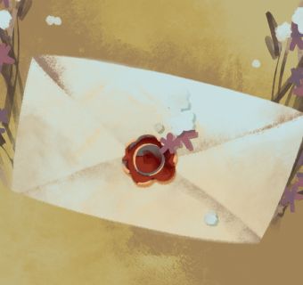 letter surrounded by flower