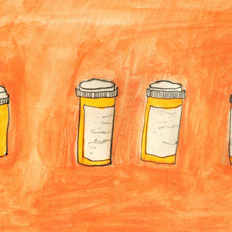 Orange pill bottles