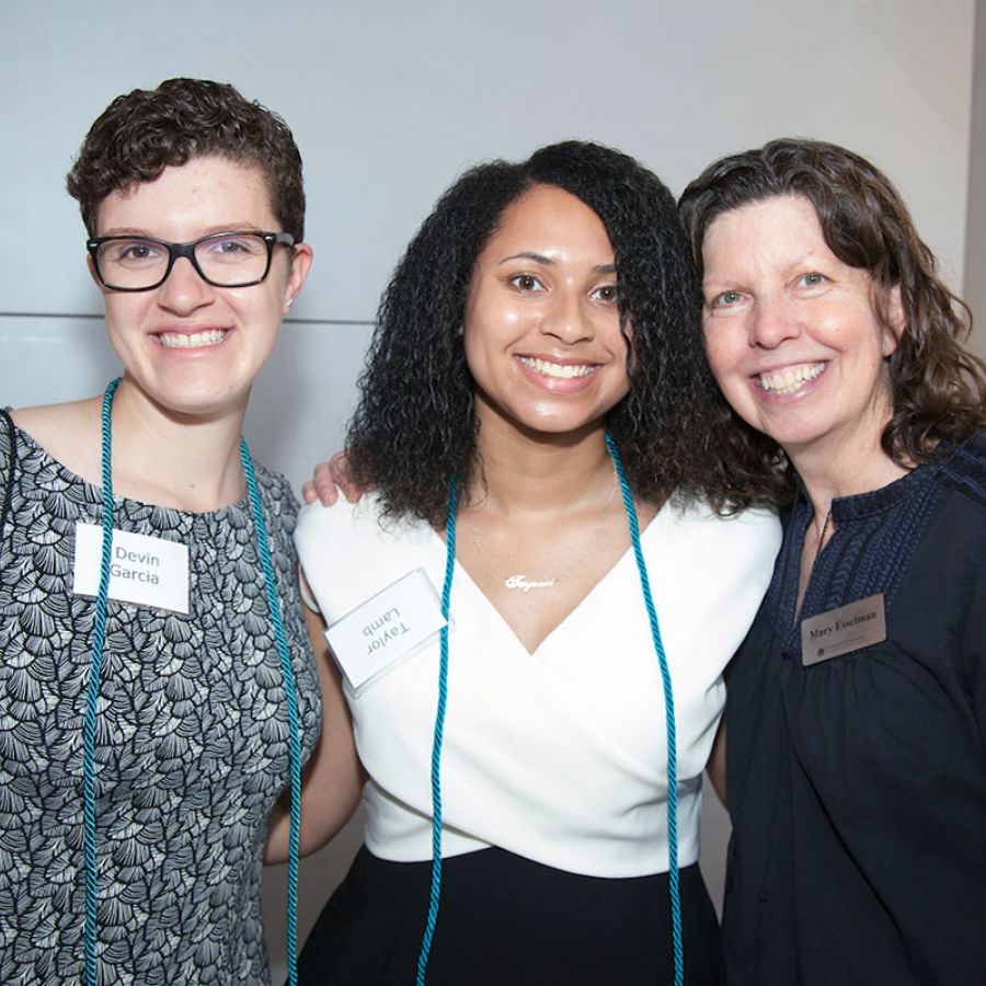 Devin Garcia, Taylor Lamb, and Mary Esselman at the end of year graduation celebration