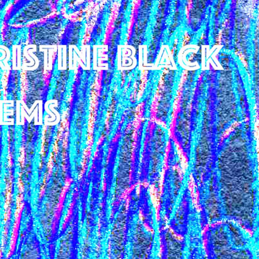 Christine E. Black Poems in script with a colorful background