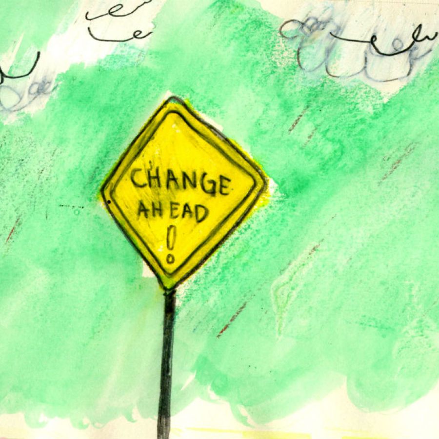 Road sign reading "Change Ahead"