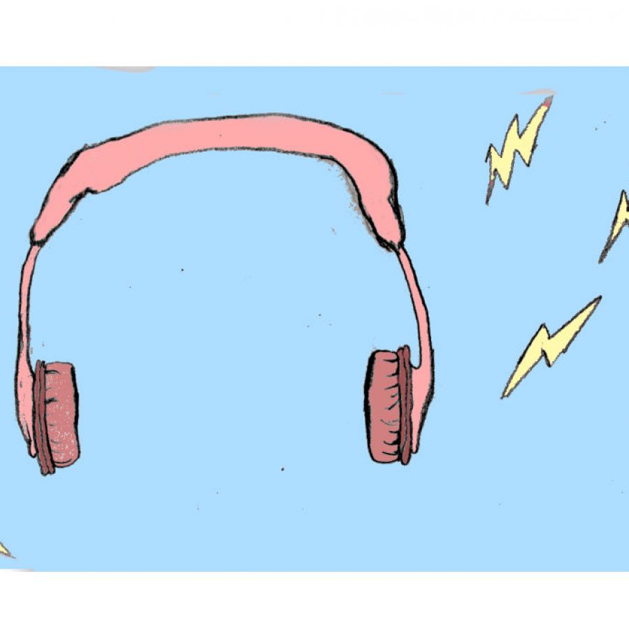 Headphones with lightning bolts