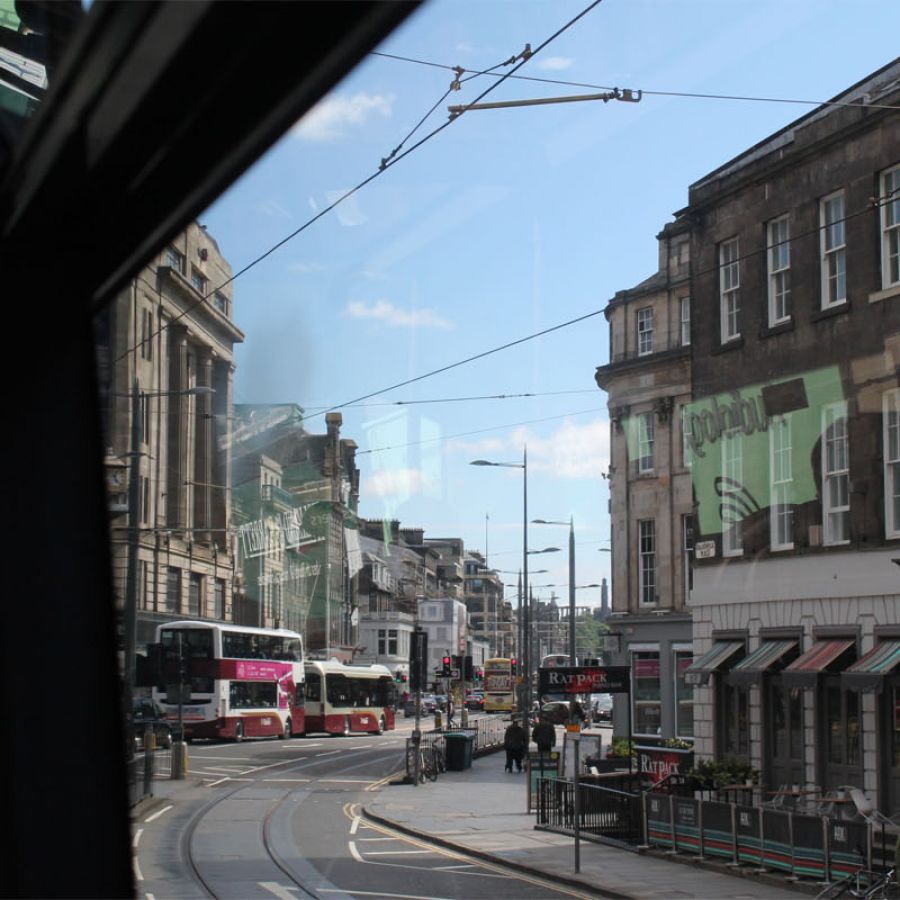 A photo of the street in Scotland.