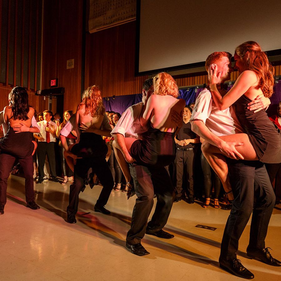 A photo of Salsa Club members during a performance