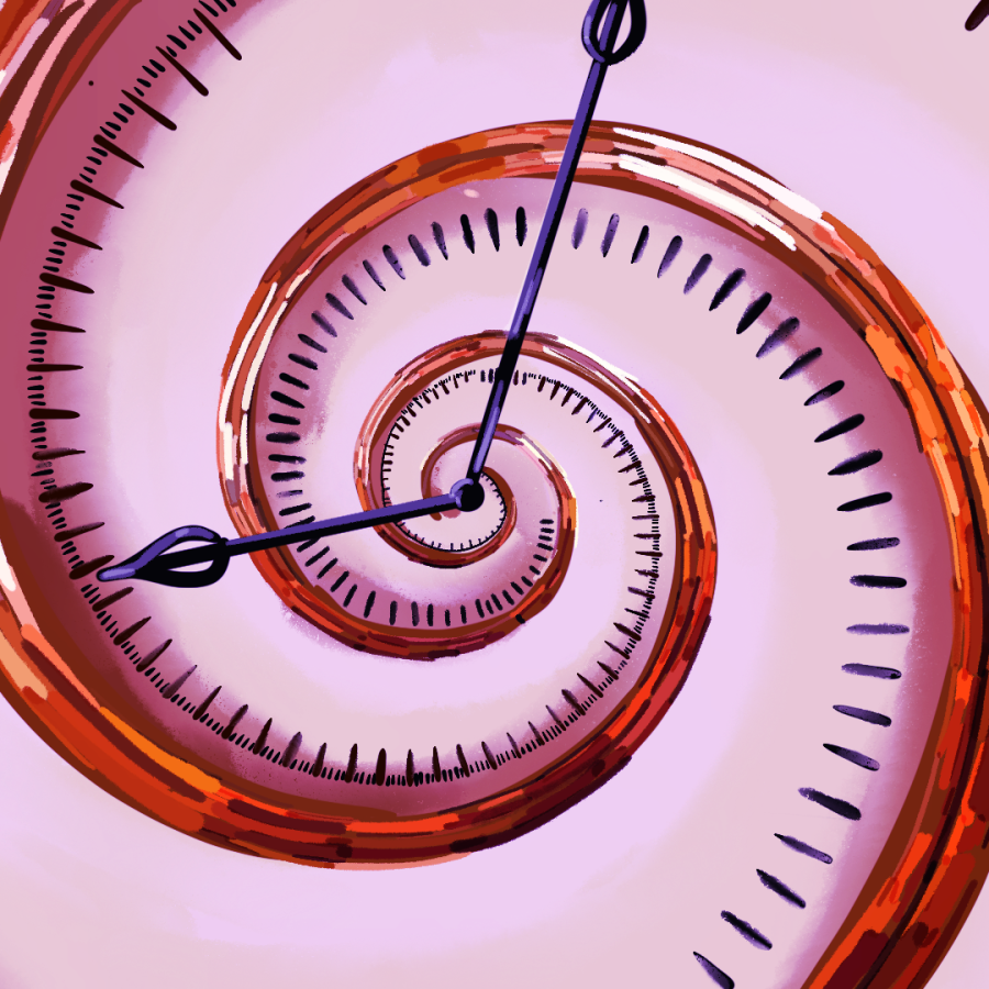 Image of a winding clock