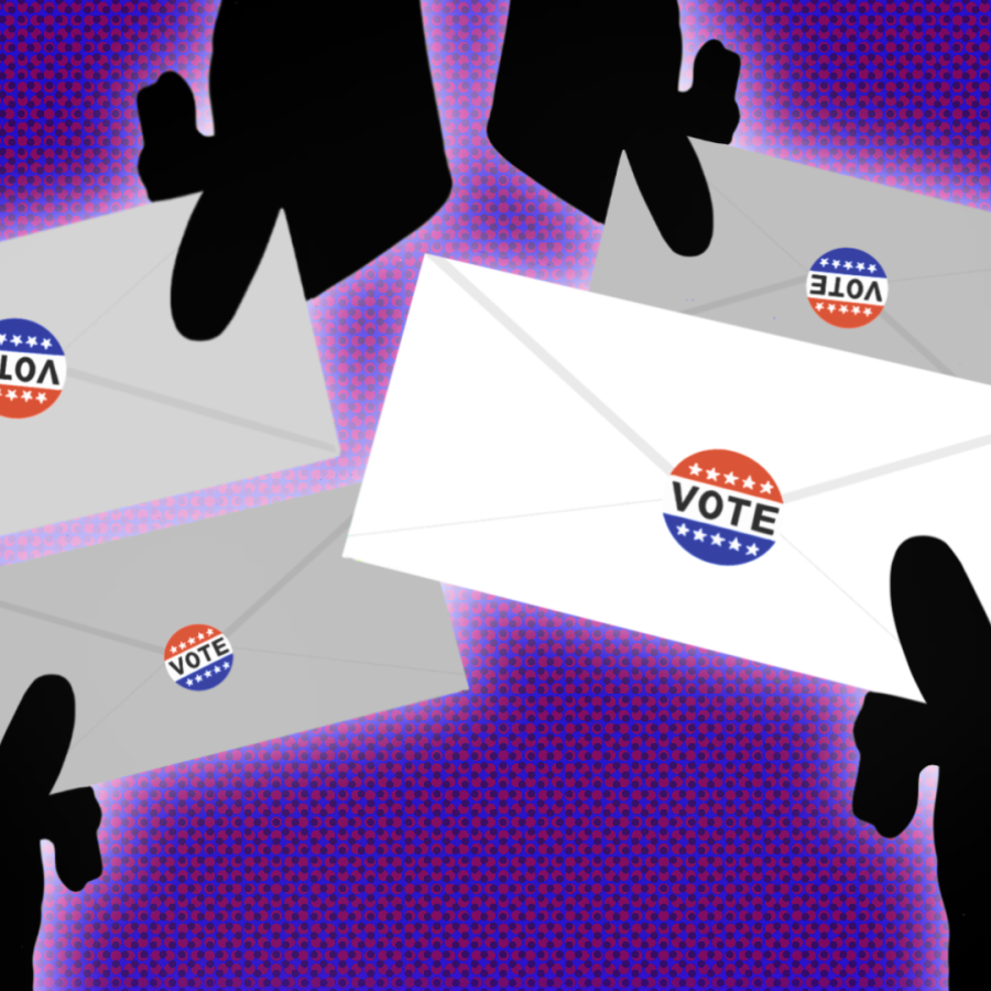 Image of hands holding voter ballots