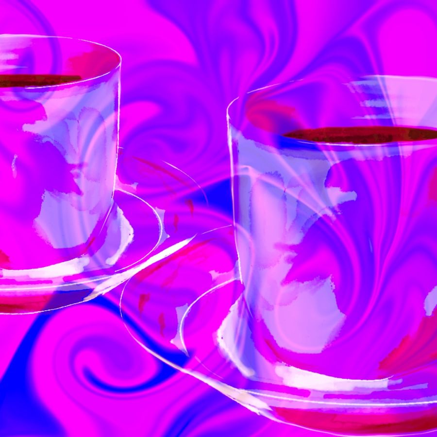 Abstract image of teacups