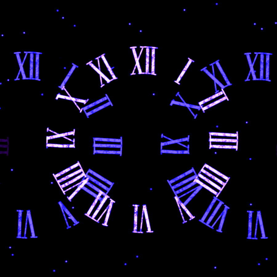 clocks on starry background