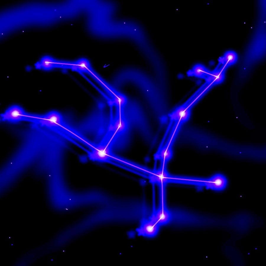 Constellation on Blue background