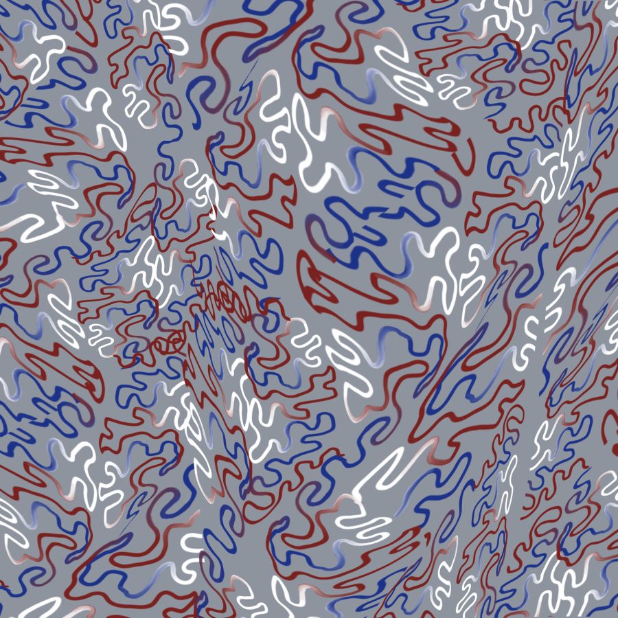 red, white and blue abstract art 