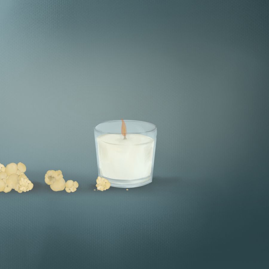 candles and popcorn 