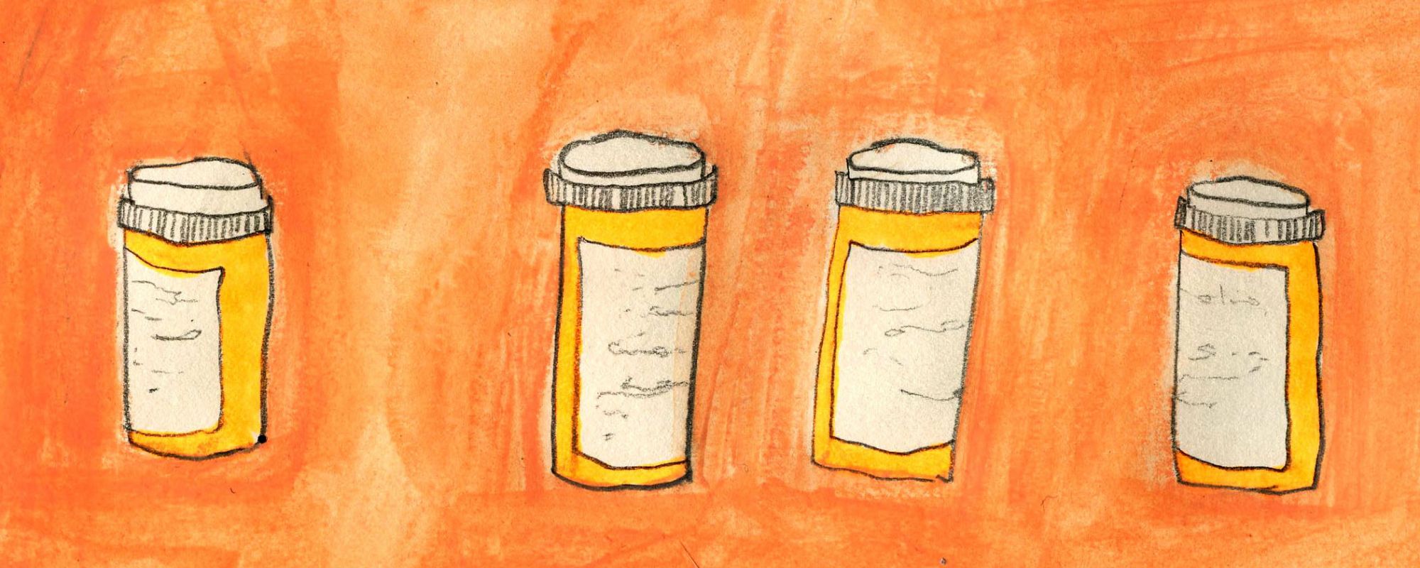 Orange pill bottles