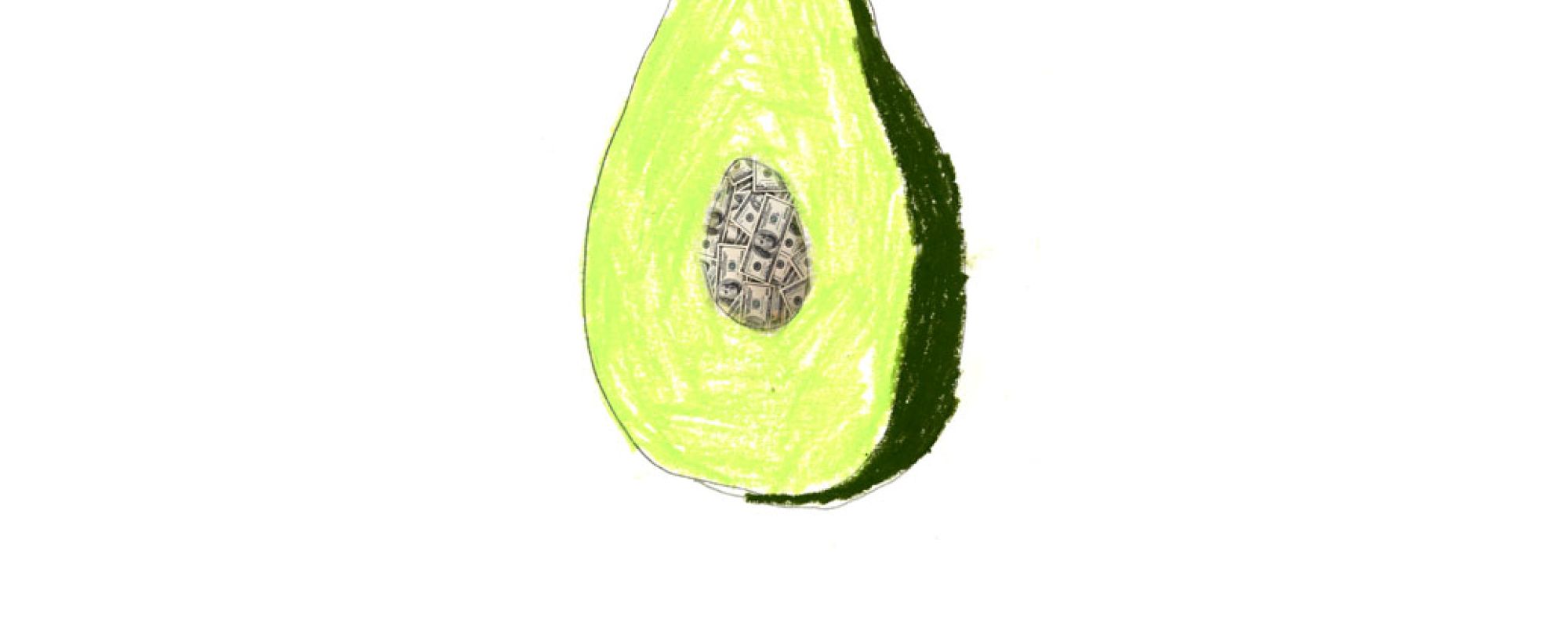 image of avocado with words "eat me"