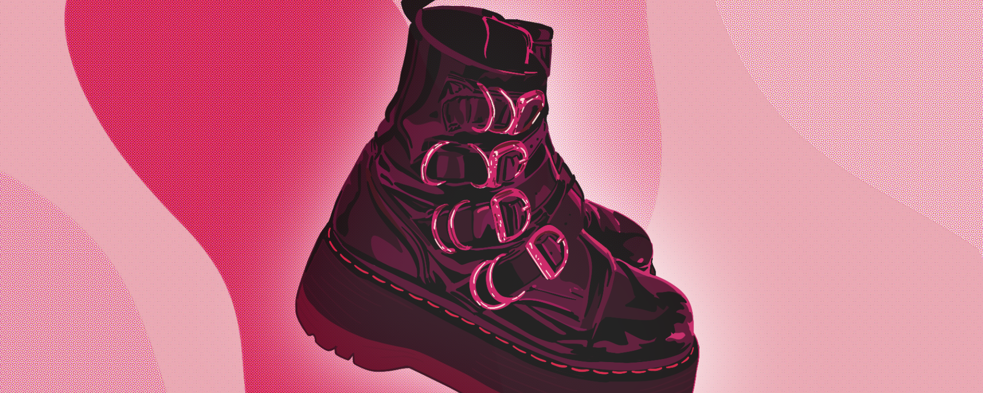 boots and pink background