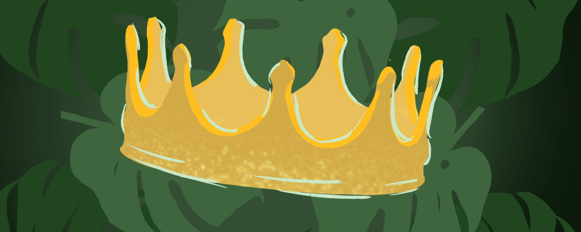 a crown on a green background