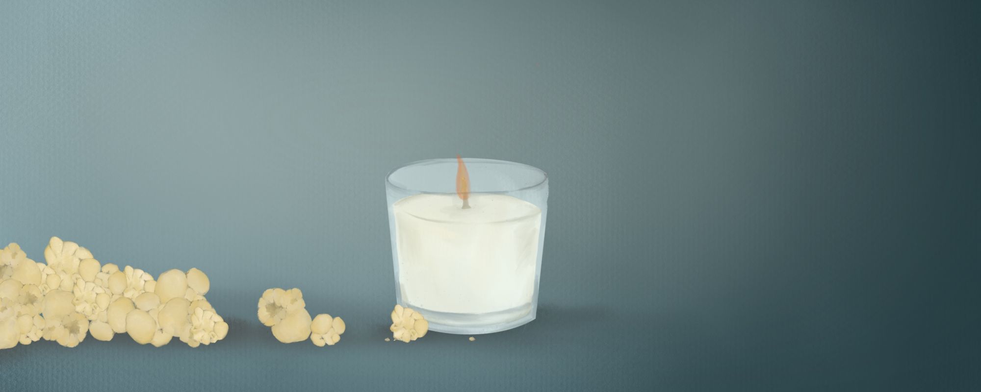 candles and popcorn 