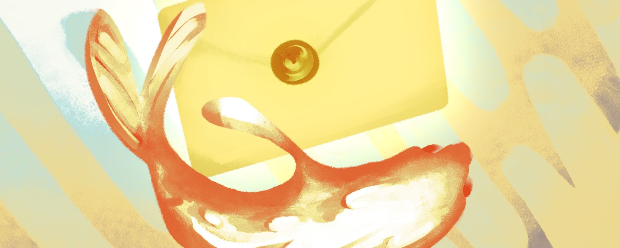 golden fish and a letter 