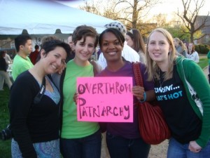 Students take a stand against sexual assault at Take Back the Night. Stock photo from the Maxine Platzer Lynn Women’s Center archive